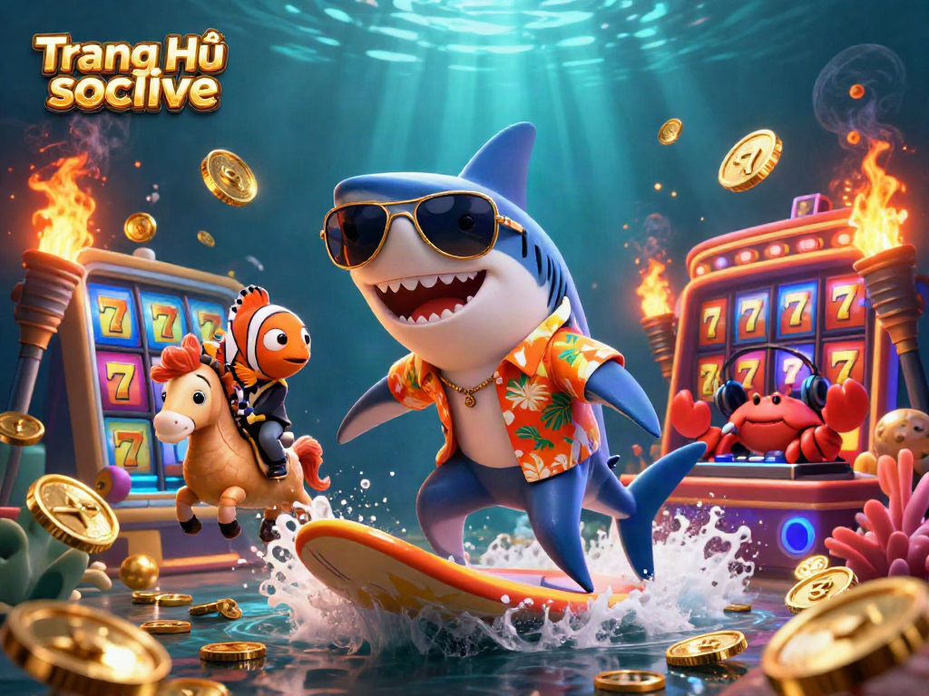 Experience thrilling slots gameplay at Trang Chủ socolive with vibrant casino scenes and engaging characters.