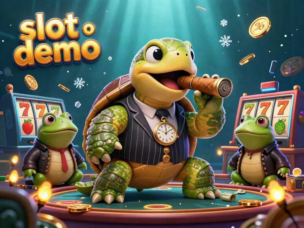 Experience thrilling slot demo action with charming cartoon characters in a lively casino setting.