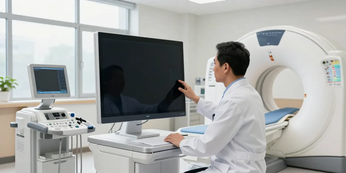 Moderne Radiologie in Wolfsburg mit digitaler Bildgebung und professionellem Arzt.