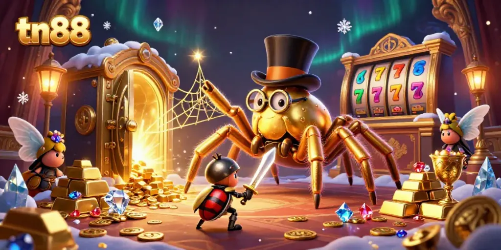 Experience thrilling tn88 casino adventures with dynamic characters and golden treasures amidst vibrant slot games.
