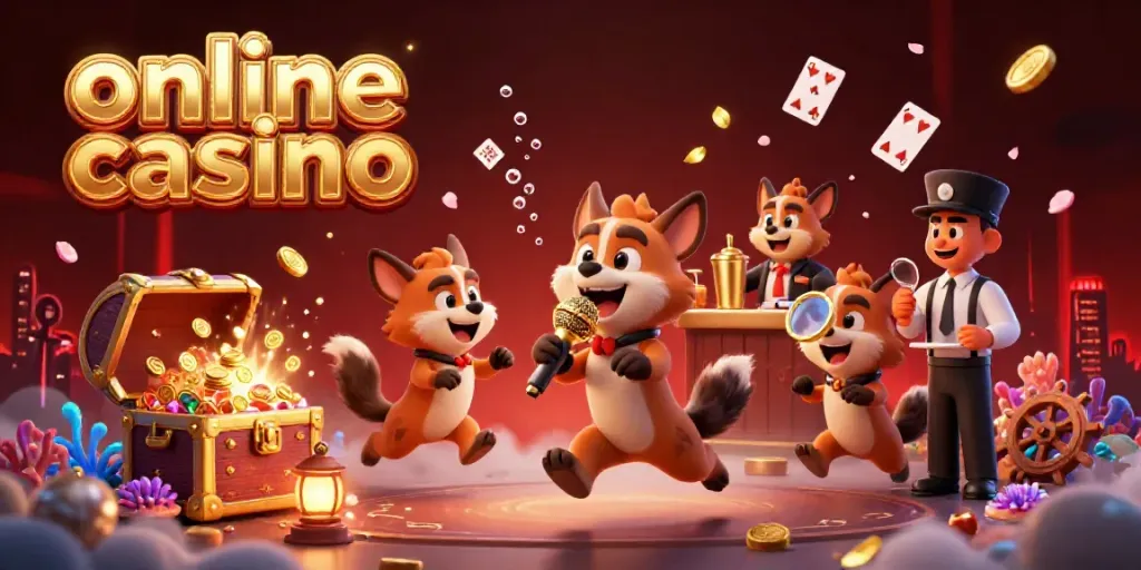 Experience the excitement of an online casino with animated hyenas running a comedy club.
