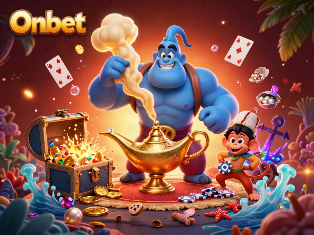 Engage with Onbet's thrilling casino experience featuring animated characters and captivating game elements.