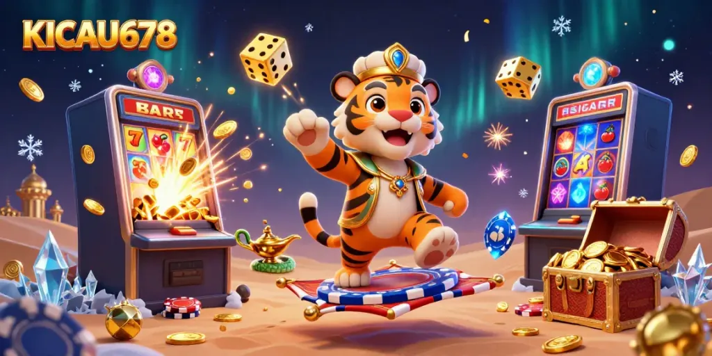 Spin the reels at KICAU678 for a chance to hit the jackpot with vibrant casino-themed visuals.