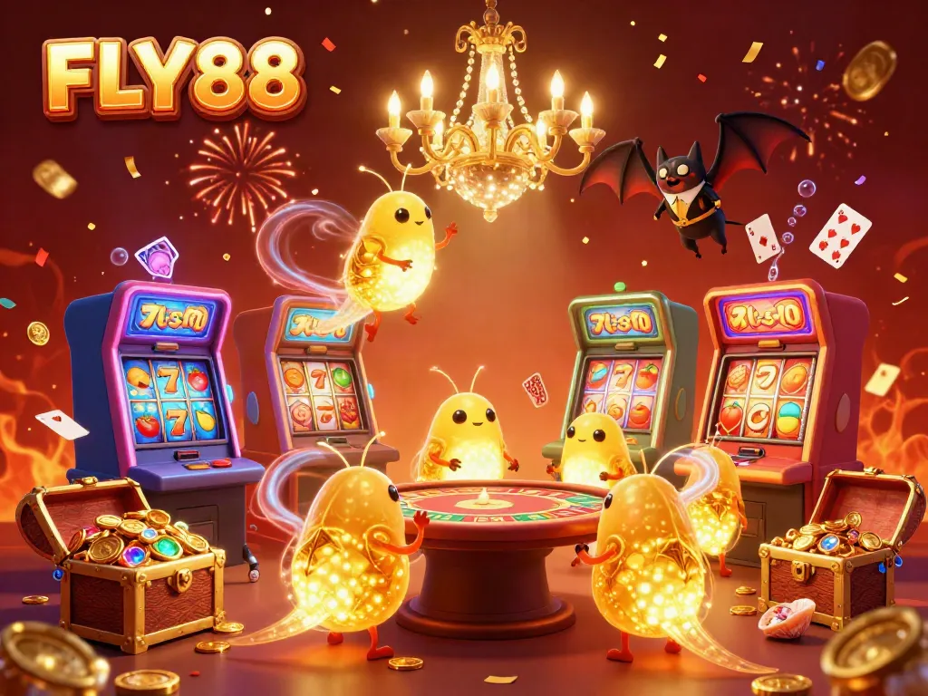 Experience the excitement of FLY88 casino as glowworms illuminate the vibrant gaming scene with unique lighting.