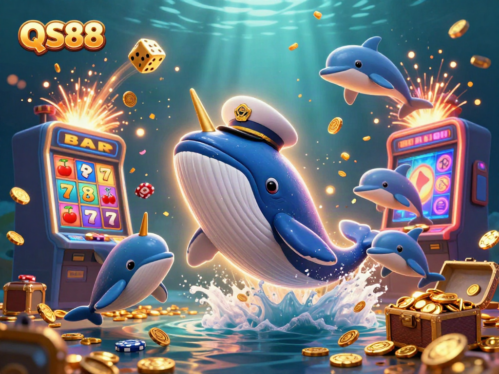 Enjoy thrilling online gaming at QS88 with exciting visuals of casino adventures and treasures.