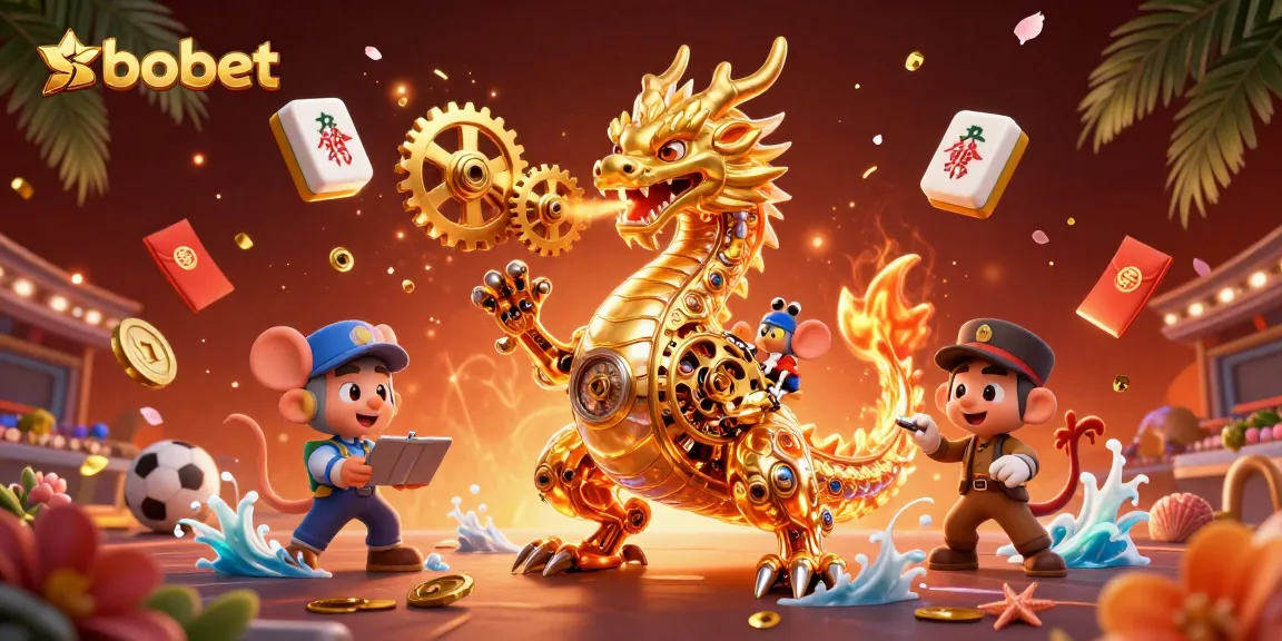Experience sbobet sports betting with vibrant 3D elements and engaging characters in a fantastical scene.