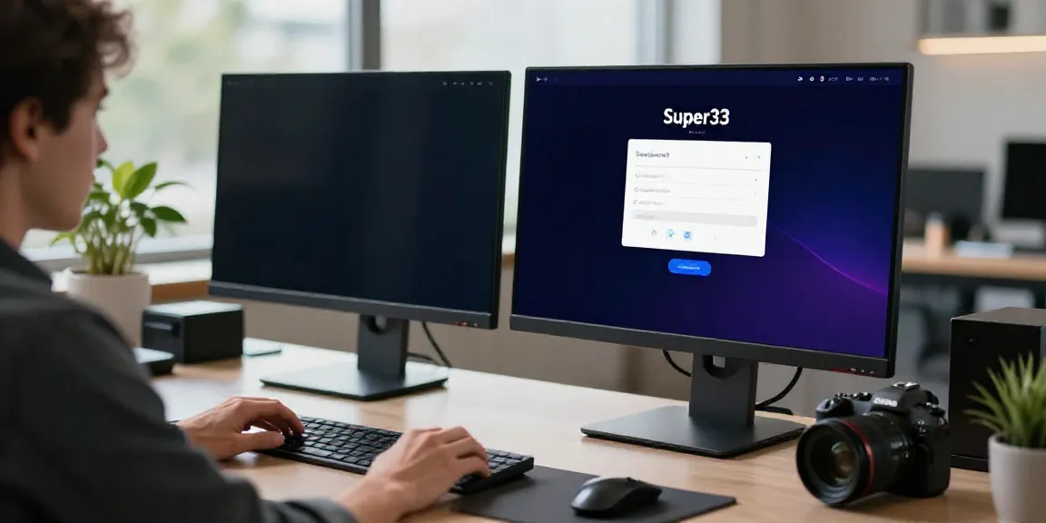 Super33 login portal interface on a modern desktop showcasing user interaction.